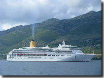 Cruise ship in the Korcula Channel